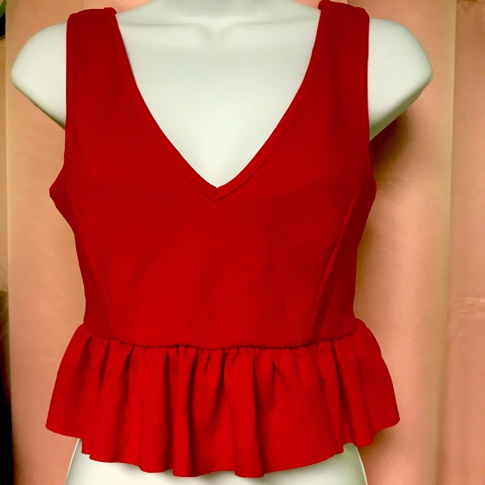 NewLook v neck frill trim